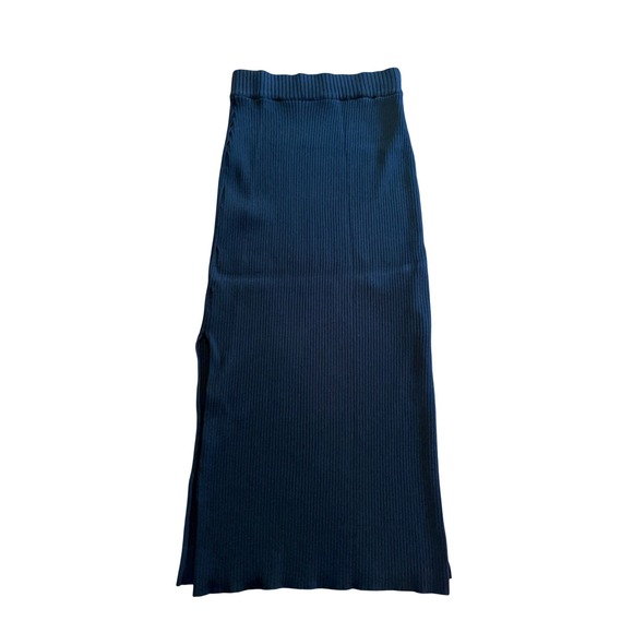 By Anthropologie Dresses & Skirts - By Anthropologie Black Ribbed Sweater Knit Maxi Skirt Side Slits Women M